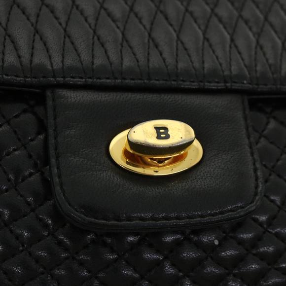 BALLY Chain Shoulder Bag Leather Black Auth am3668 - Picture 8 of 16